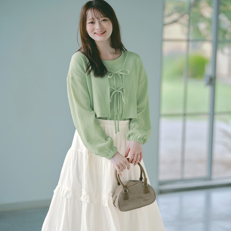 ライトグリーン／モデル身長160cm・サイズJ-M