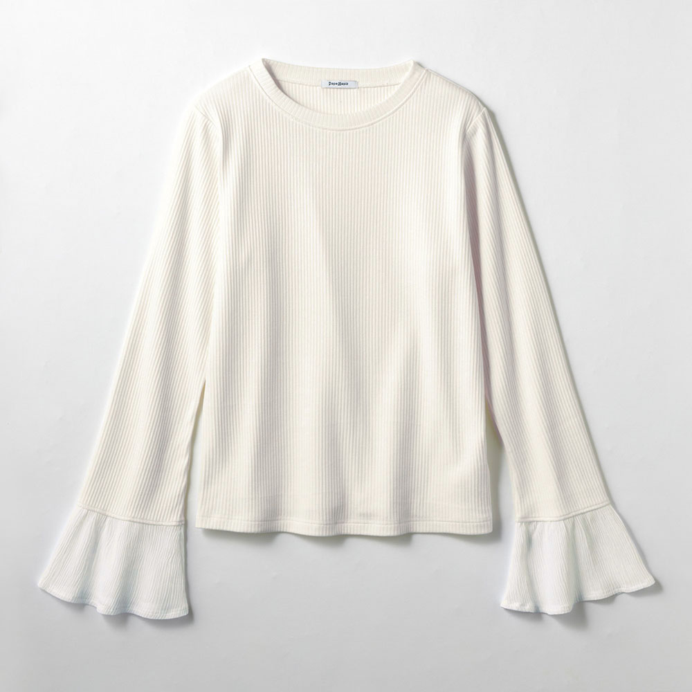 袖シアー切替えリブプルオーバー 【子供服 長袖】 袖シアー切替えリブプルオーバー 【子供服 長袖】