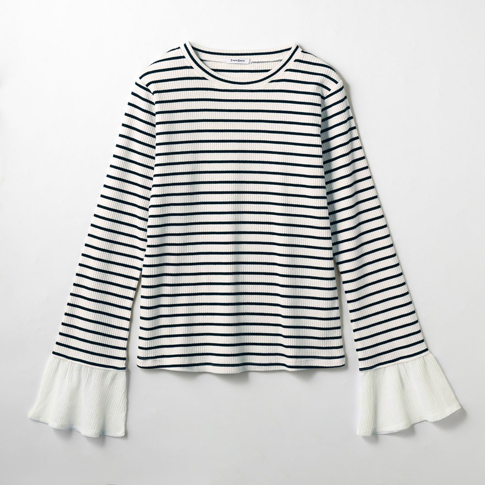 袖シアー切替えリブプルオーバー 【子供服 長袖】 袖シアー切替えリブプルオーバー 【子供服 長袖】