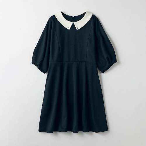 バイカラーハーフスリーブペプラムワンピース 【子供服 長袖】