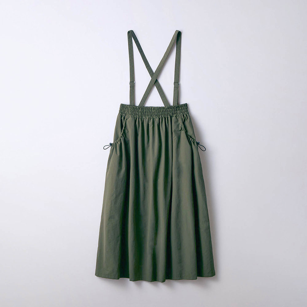 サス付きポケットドロスト4WAYジップギャザースカート 【子供服】 サス付きポケットドロスト4WAYジップギャザースカート 【子供服】