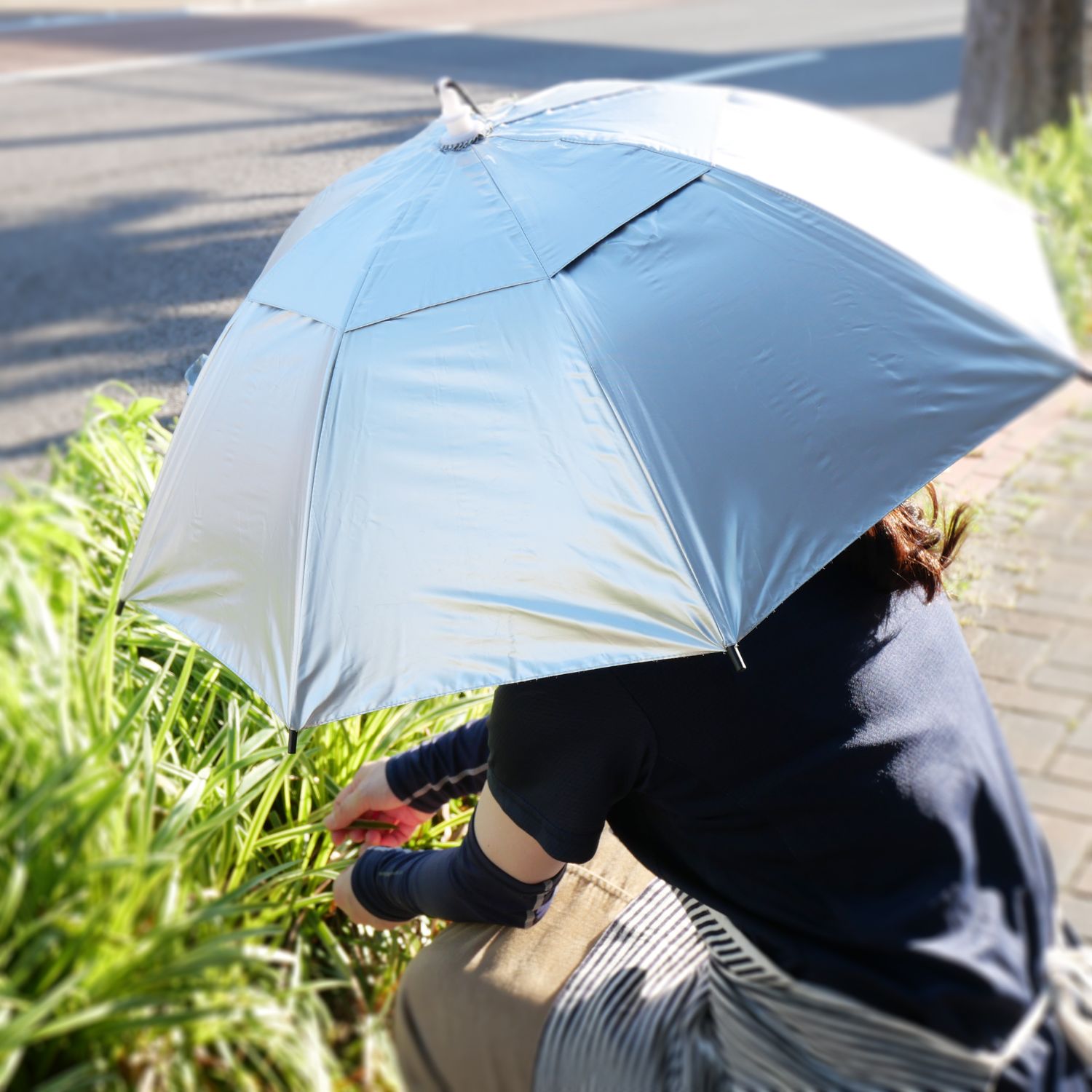 【ベルメゾン】ガーデニングやアウトドアに最適!かぶる日傘【UV】