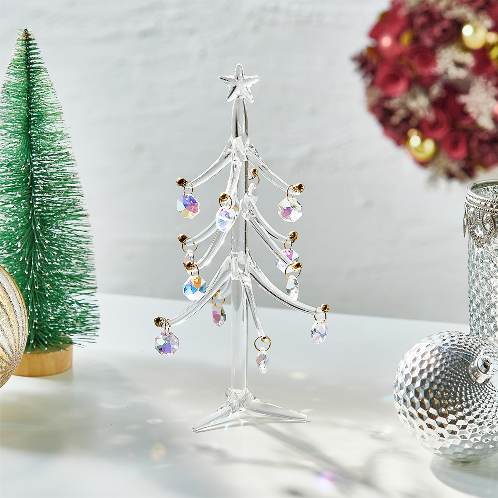 【ベルメゾン】【クリスマス】オーナメントがきらきら輝くガラスのクリスマスツリー