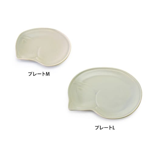 丸まって眠るねこのプレート［日本製］ 【食洗機/電子レンジ対応】