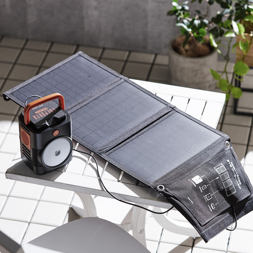 【ベルメゾン】簡単ポータブル電源・ソーラーパネルセット