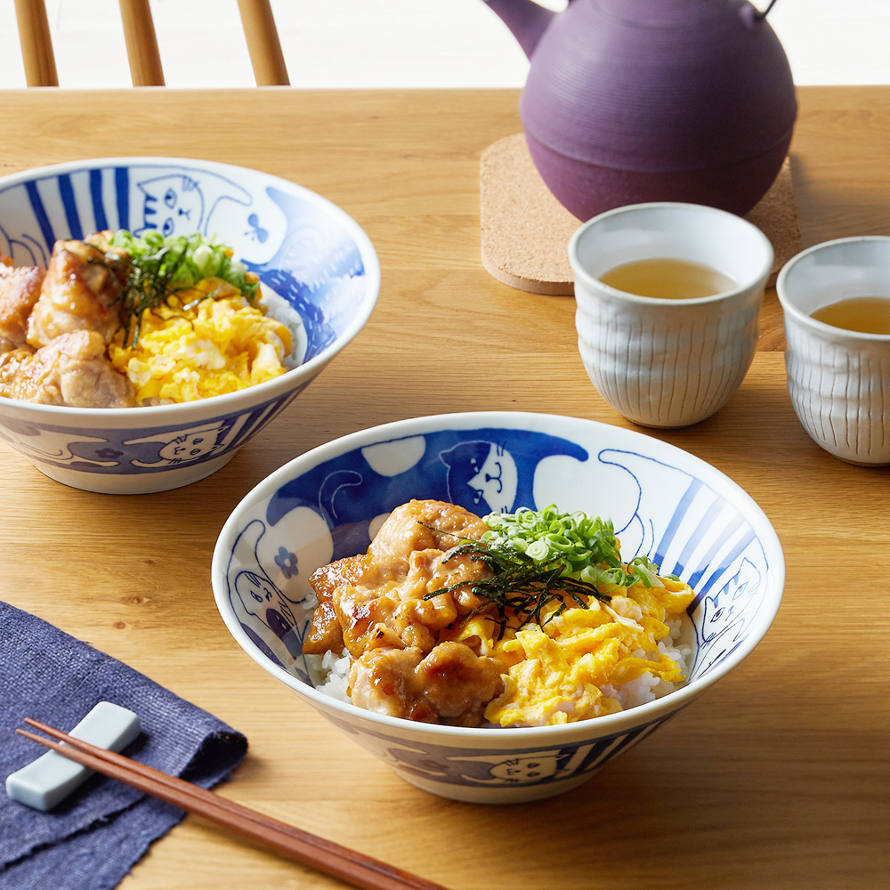 【ベルメゾン】【美濃焼】ねこモチーフのどんぶり【レンジ・食洗機対応】 【ベルメゾン】【美濃焼】ねこモチーフのどんぶり【レンジ・食洗機対応】