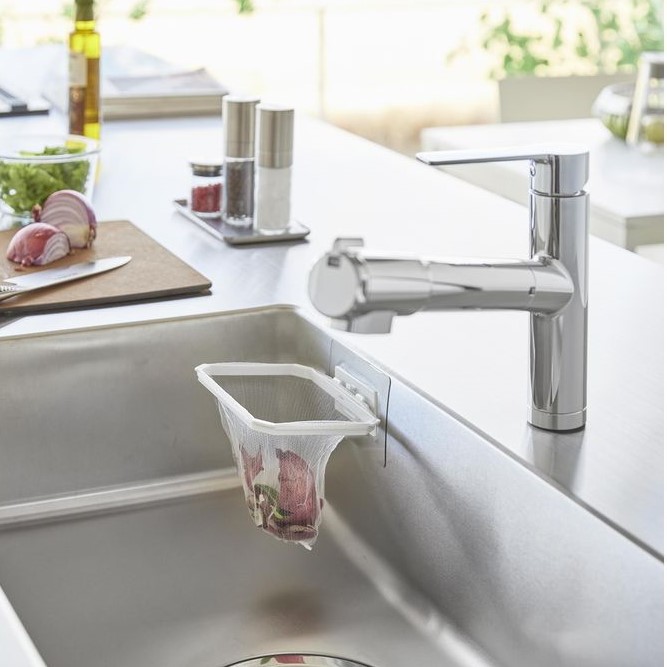 【タワー/tower】フィルムフック折りたためる水切りネットホルダー