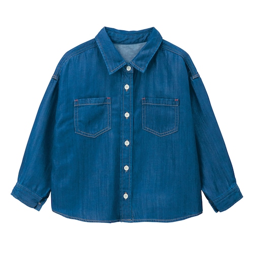 土に還るテンセル(TM)を使ったデニムシャツ 【子供服 長袖】