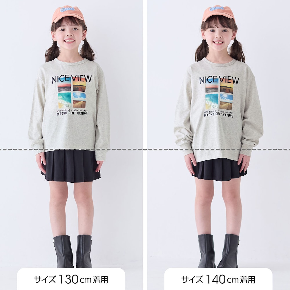 サイズ別着用比較／モデル身長127cm