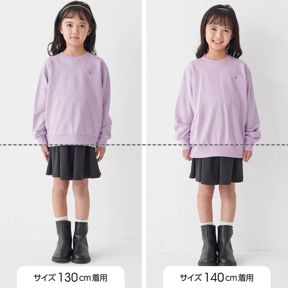 サイズ別着用比較／モデル身長127cm