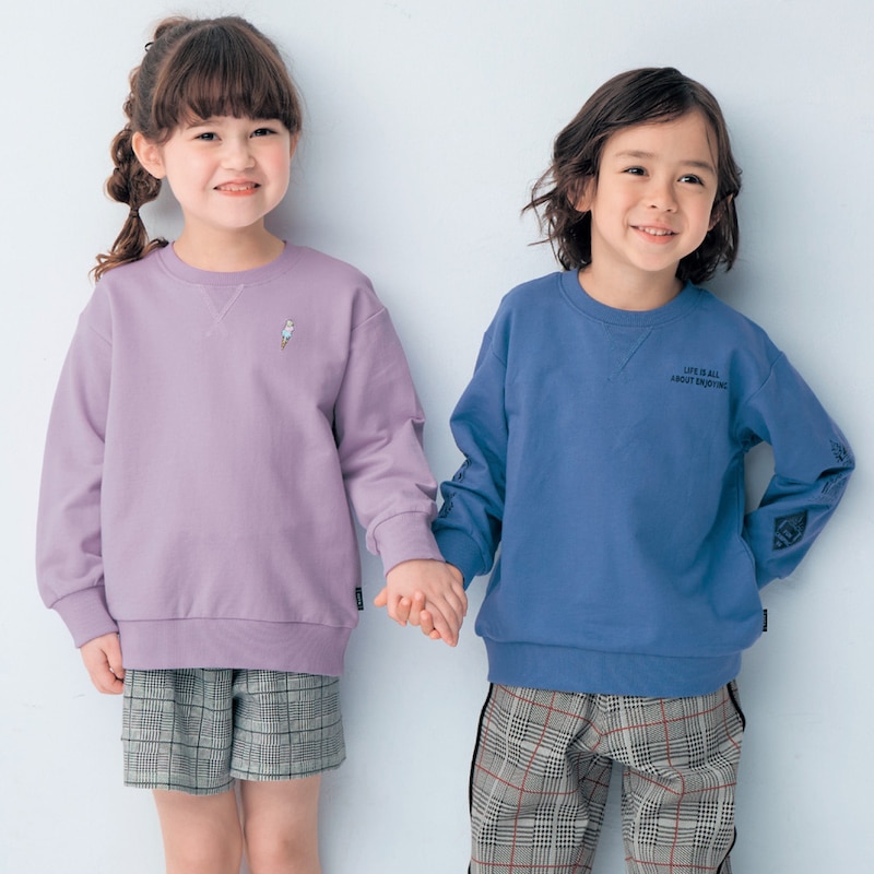 左)ライトラベンダー／114cm・110、右)グレイッシュブルー／112cm、110