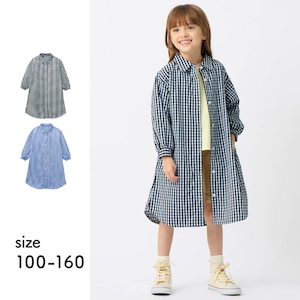【ジータ/GITA】お出かけにもデイリーにも使える襟付きシャツワンピース 【子供服 長袖】