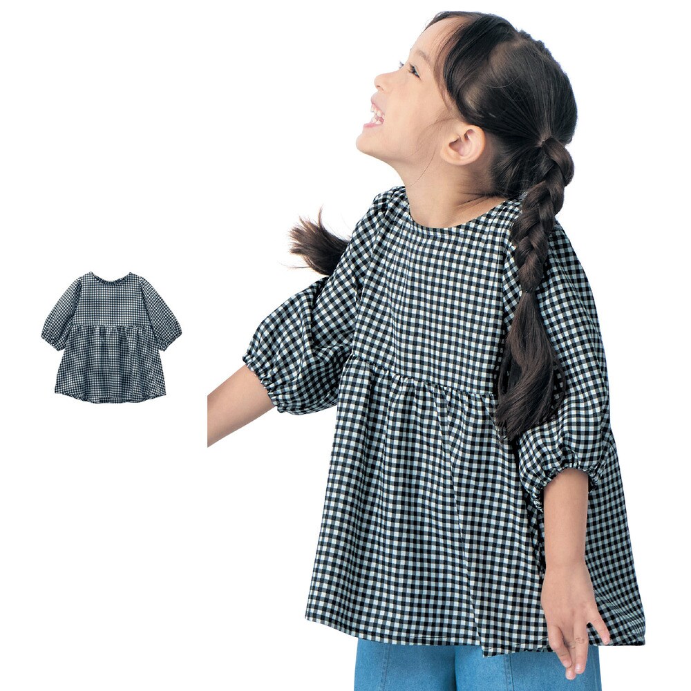 【ベルメゾン】親子でリンク袖ボリューム五分袖チュニックブラウス 【子供服】