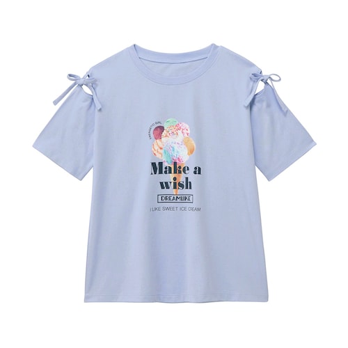 選べるプリント肩スリットリボン半袖Ｔシャツ 【子供服】