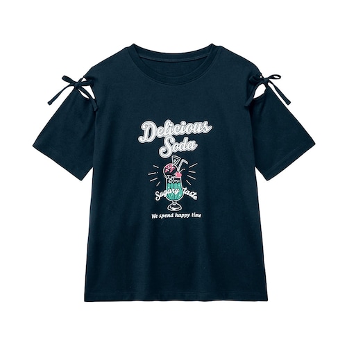 選べるプリント肩スリットリボン半袖Ｔシャツ 【子供服】