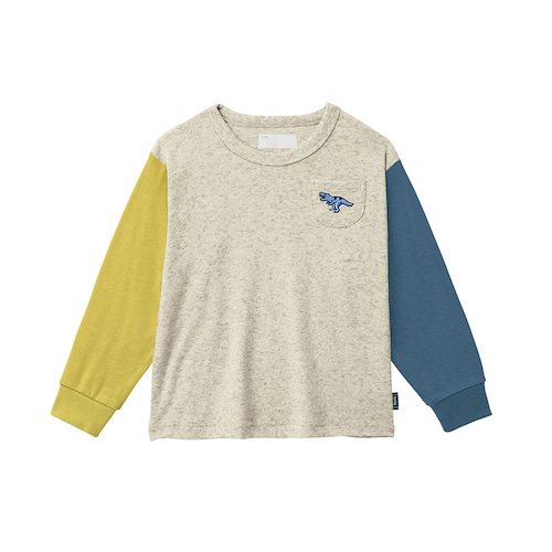 ソフのびフライス袖リブ刺繍長袖Ｔシャツ 【子供服】
