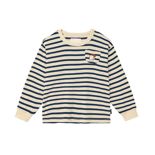 ソフのびフライス袖リブ刺繍長袖Ｔシャツ 【子供服】