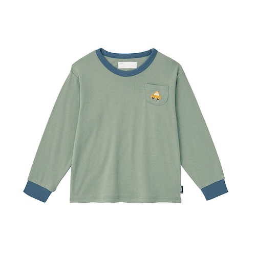ソフのびフライス袖リブ刺繍長袖Ｔシャツ 【子供服】