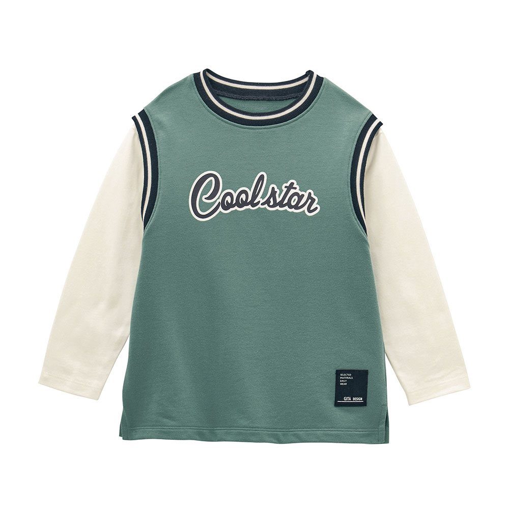 フェイクレイヤード長袖Tシャツ