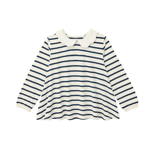 襟スカラップ長袖チュニックＴシャツ 【子供服 長袖】