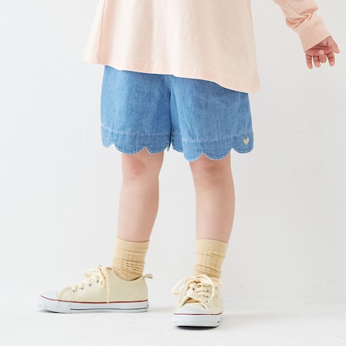裾スカラップショートパンツ 【子供ズボン】
