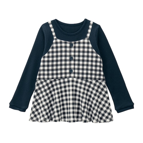 キャミドッキングワッフル長袖Ｔシャツ 【子供服 長袖】