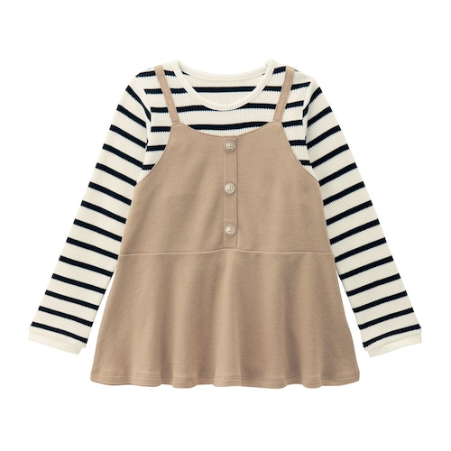 キャミドッキングワッフル長袖Ｔシャツ 【子供服 長袖】