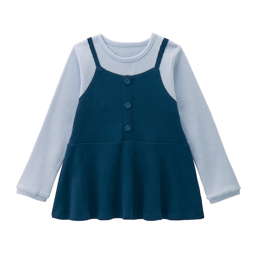キャミドッキングワッフル長袖Ｔシャツ 【子供服 長袖】