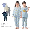 【3点セット】長袖トップス/半袖トップス/ボトムス▼長袖トップス・可愛いモチーフの総柄デザイン・袖口はリブ仕様でまくり上がりにくい▼半袖トップス・フロントプリントがおしゃれなデザイン・気候の変化が大き