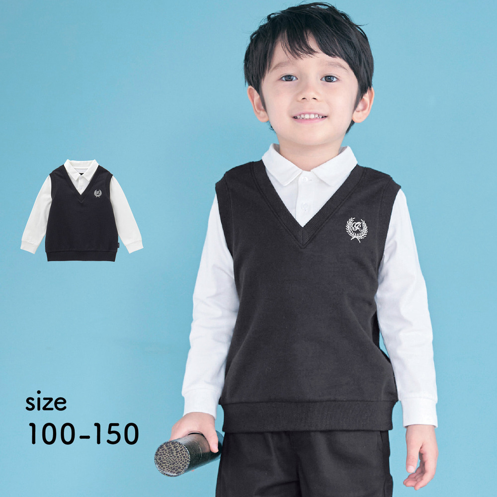 【ジータ/GITA】ベストレイヤード風長袖プルオーバー 【子供服 フォーマル】 【ジータ/GITA】ベストレイヤード風長袖プルオーバー 【子供服 フォーマル】