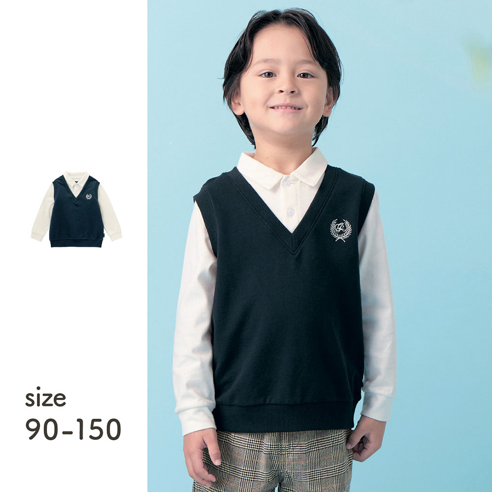 【リラックスフォーマル】ベストレイヤード風長袖プルオーバー 【子供服 フォーマル】(ジータ/GITA) 【リラックスフォーマル】ベストレイヤード風長袖プルオーバー 【子供服 フォーマル】(ジータ/GITA)