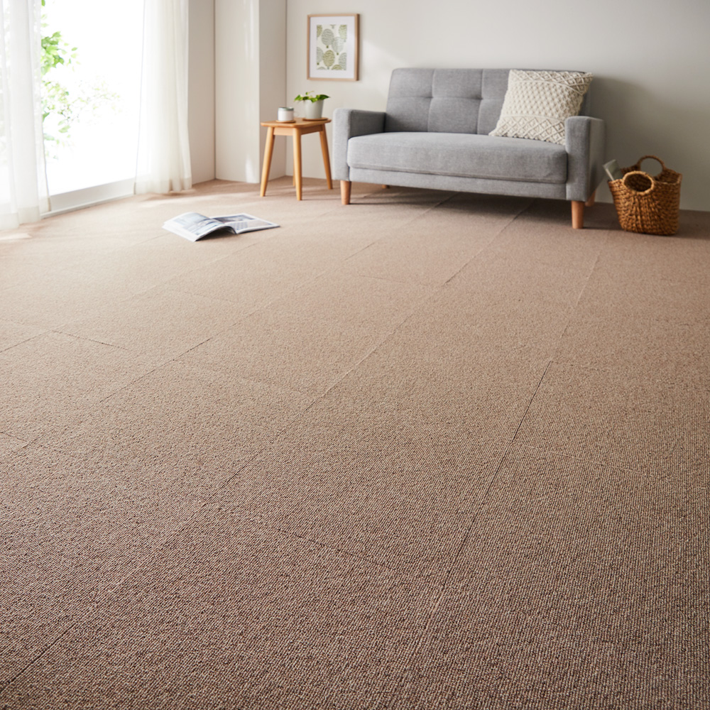 【ベルメゾン】ウール素材の防炎・消臭・洗える吸着タイルカーペット