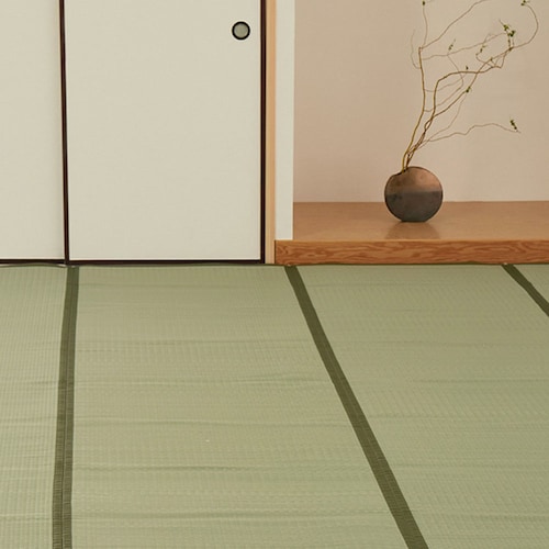 パステルカラーの洗えるい草風上敷き