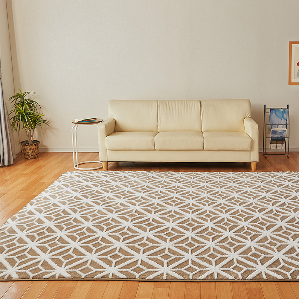 【ベルメゾン】ジャカードボアのウレタン入りラグ