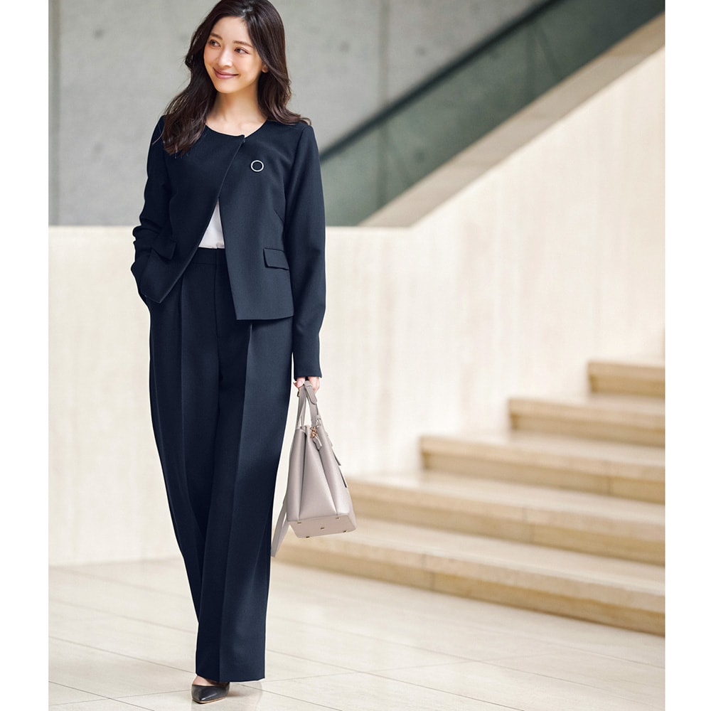 3点セットデザインジャケット＋パンツ【入卒・通勤】(丈が選べる