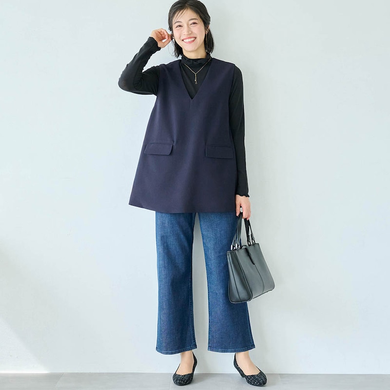 モデル身長168cm／M ※ベストのみ着用