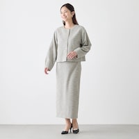 モデル身長166cm／M ※写真は撮影用のため総丈＋6cmになります。
