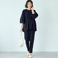 モデル身長168cm／M ※写真は撮影用のため股下＋6cmになります。ペプラム×テーパード