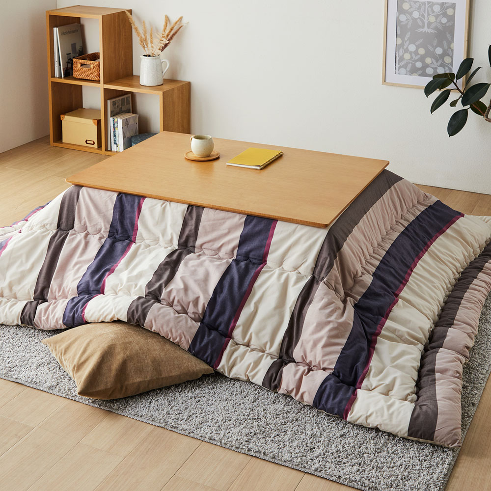 【イクス/IKS】先染めストライプ柄のこたつ布団[日本製]