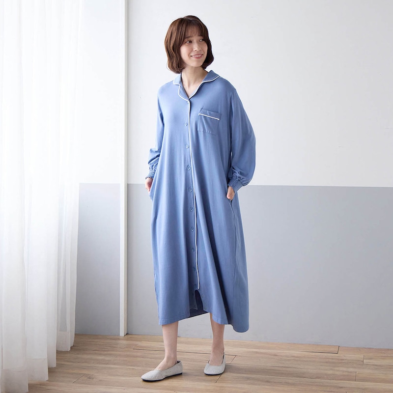 産後／グレイッシュブルー／モデル身長166cm・マタニティＭ～Ｌサイズ着用
