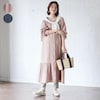 【ベルメゾン】ワンマイルウェアにも出来るマタニティサイズ楊柳ダブルガーゼワンピースパジャマ & レギンス 【産前・産後 長袖】