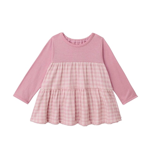 ギンガムチェックティアード長袖Ｔシャツ 【ベビー服】