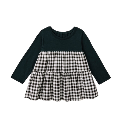 ギンガムチェックティアード長袖Ｔシャツ 【ベビー服】