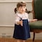 おめかし気分のジャンスカドッキングフリル襟ワンピース 【ベビー服 長袖 きょうだいリンク】