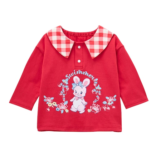 ＼レッド系再入荷／ SWIMMERコラボ 襟付き長袖Ｔシャツ 【ベビー服 子供服】