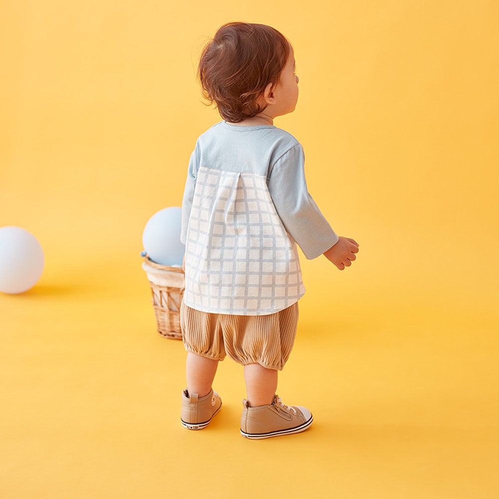 サックス系／モデル身長79cm・80サイズ着用・体重10kg