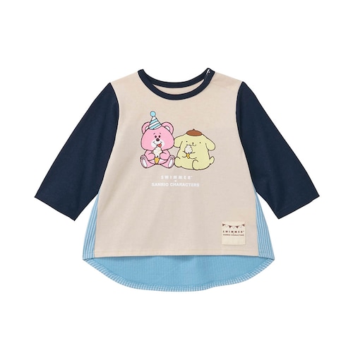 SWIMMER×サンリオキャラクターズ バック切替えプリント長袖Ｔシャツ 【ベビー服 きょうだいリンク】