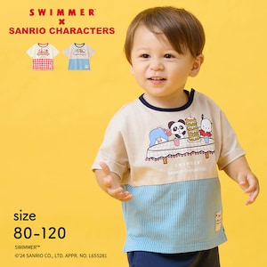 【SWIMMER×SANRIO CHARACTERS】SWIMMER×サンリオキャラクターズ 総柄切替えプリント半袖Tシャツ 【ベビー服】