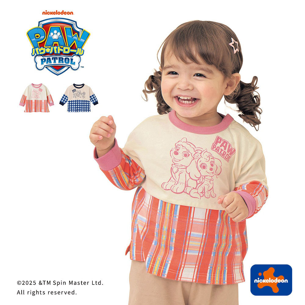 【パウ・パトロール】パウ・パトロール 切替え総柄長袖Tシャツ 【ベビー服】