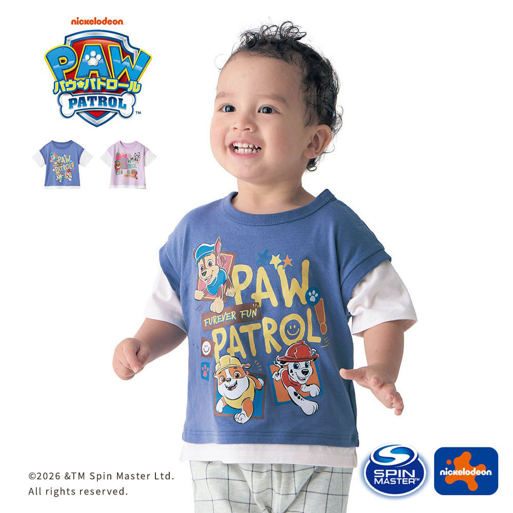 【パウ・パトロール】パウ・パトロール ベストレイヤード風プリント半袖Tシャツ 【ベビー服】